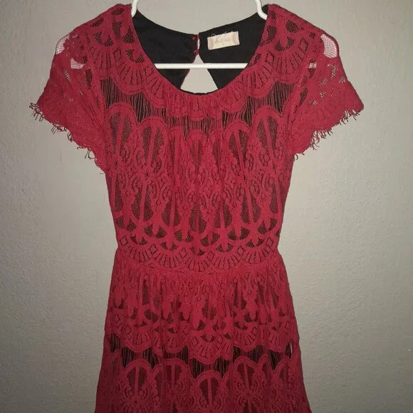 Altar'd State | Dresses | Altard State Red Laced Dress Backless Size Small  | Poshmark